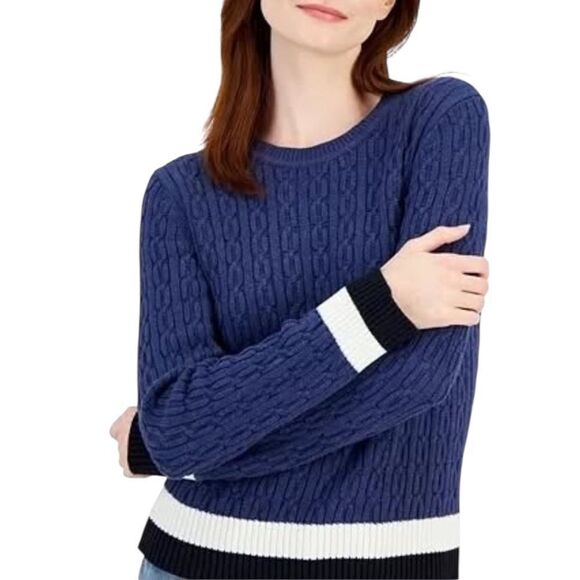 Tommy Hilfiger Navy Cable Knit Sweater NWT - Picture 8 of 8